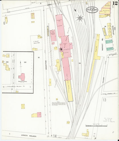 Sanborn Fire Insurance Map from Saint Albans, Franklin County, Vermont (1906), Sheet #0012 - Complete Map Set gallery image, historic Sanborn map, vintage wall art, Vermont Vermont