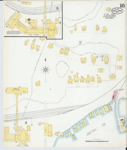 Sanborn Fire Insurance Map from Holland, Ottawa County, Michigan (1902), Sheet #0018 - Complete Map Set gallery image, historic Sanborn map, vintage wall art, Michigan Michigan