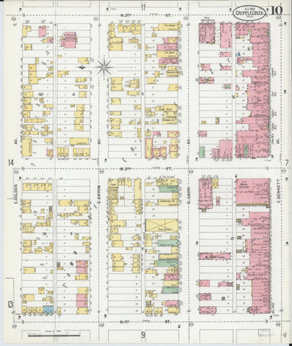 Sanborn Fire Insurance Map from Cripple Creek, Teller County, Colorado (1900), Sheet #0010 - Complete Map Set gallery image, historic Sanborn map, vintage wall art, Colorado Colorado