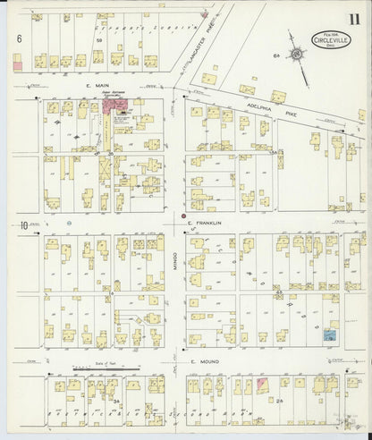 Sanborn Fire Insurance Map from Circleville, Pickaway County, Ohio (1914), Sheet #0011 - Historic Sanborn Fire Insurance Map Print, vintage old map wall art, antique decor, genealogy gift, Ohio Ohio map