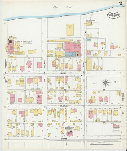 Sanborn Fire Insurance Map from Wellsburg, Brooke County, West Virginia (1902), Sheet #0002 - Complete Map Set gallery image, historic Sanborn map, vintage wall art, West Virginia West Virginia