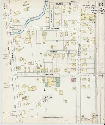 Sanborn Fire Insurance Map from Brockton, Plymouth County, Massachusetts (1889), Sheet #0018 - Complete Map Set gallery image, historic Sanborn map, vintage wall art, Massachusetts Massachusetts
