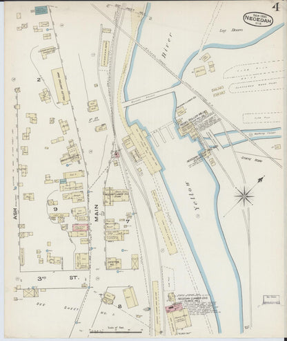 Sanborn Fire Insurance Map from Necedah, Juneau County, Wisconsin (1885), Sheet #0004 - Complete Map Set gallery image, historic Sanborn map, vintage wall art, Wisconsin Wisconsin