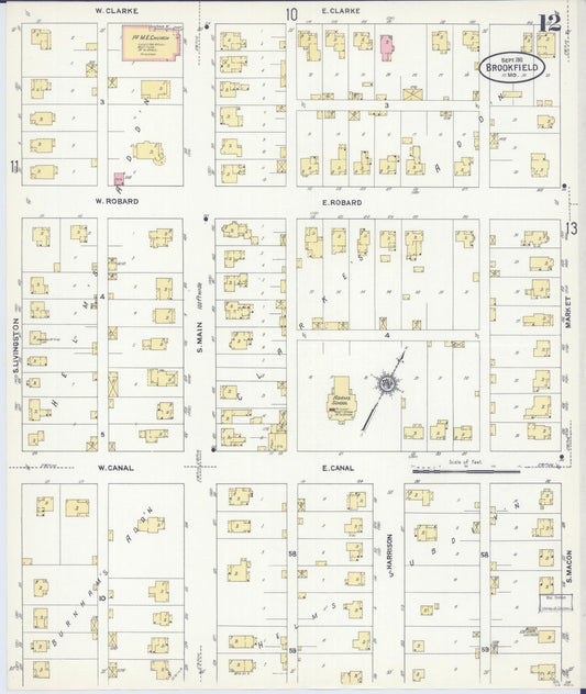 Sanborn Fire Insurance Map from Brookfield, Linn County, Missouri (1911), Sheet #0012 - Historic Sanborn Fire Insurance Map Print, vintage old map wall art, antique decor, genealogy gift, Missouri Missouri map