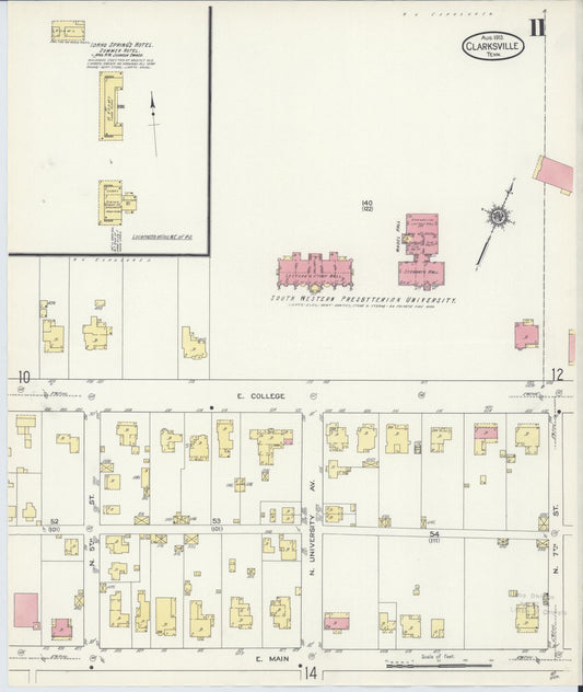 Sanborn Fire Insurance Map from Clarksville, Montgomery County, Tennessee (1913), Sheet #0011 - Historic Sanborn Fire Insurance Map Print, vintage old map wall art, antique decor, genealogy gift, Tennessee Tennessee map