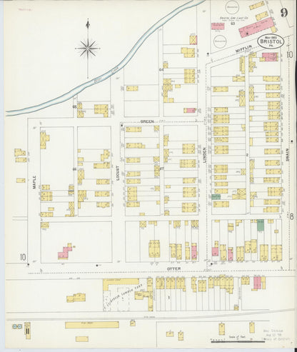 Sanborn Fire Insurance Map from Bristol, Bucks County, Pennsylvania (1903), Sheet #0009 - Complete Map Set gallery image, historic Sanborn map, vintage wall art, Pennsylvania Pennsylvania