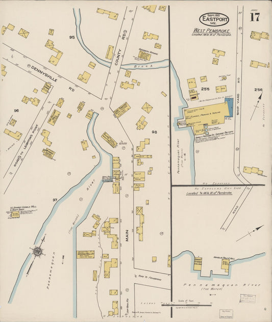 Sanborn Fire Insurance Map from Eastport, Washington County, Maine (1921), Sheet #0017 - Historic Sanborn Fire Insurance Map Print, vintage old map wall art, antique decor, genealogy gift, Maine Maine map