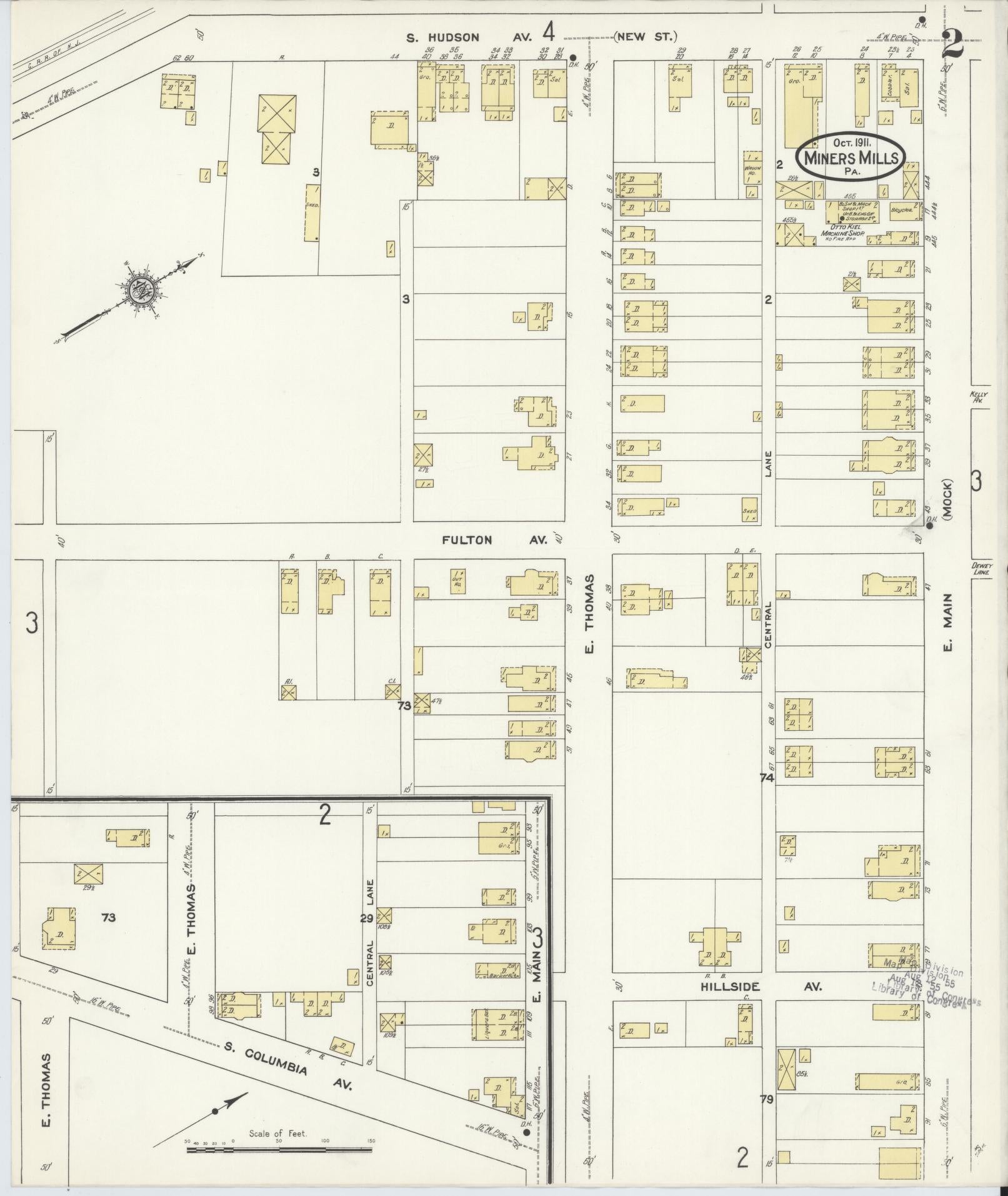 Sanborn Fire Insurance Map from Miners Mills, Luzerne County, Pennsylvania (1911), Sheet #0002 - Complete Map Set gallery image, historic Sanborn map, vintage wall art, Pennsylvania Pennsylvania