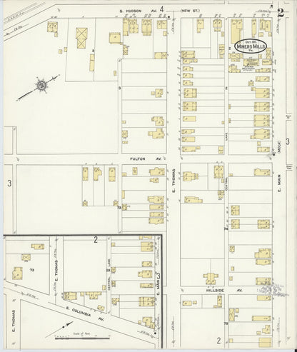 Sanborn Fire Insurance Map from Miners Mills, Luzerne County, Pennsylvania (1911), Sheet #0002 - Complete Map Set gallery image, historic Sanborn map, vintage wall art, Pennsylvania Pennsylvania