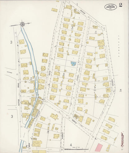 Sanborn Fire Insurance Map from Jackson, Amador County, California (1912), Sheet #0002 - Complete Map Set gallery image, historic Sanborn map, vintage wall art, California California