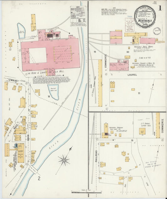 Sanborn Fire Insurance Map from Weatherly, Carbon County, Pennsylvania (1900), Sheet #0001 - Historic Sanborn Fire Insurance Map Print, vintage old map wall art, antique decor, genealogy gift, Pennsylvania Pennsylvania map