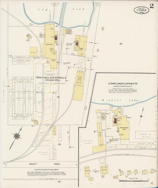 Sanborn Fire Insurance Map from Lyman, Skagit County, Washington (1917), Sheet #0002 - Historic Sanborn Fire Insurance Map Print, vintage old map wall art, antique decor, genealogy gift, Washington Washington map