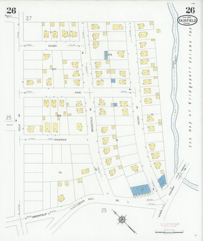 Sanborn Fire Insurance Map from Fairfield, Fairfield County, Connecticut (1930), Sheet #0026 - Complete Map Set gallery image, historic Sanborn map, vintage wall art, Connecticut Connecticut