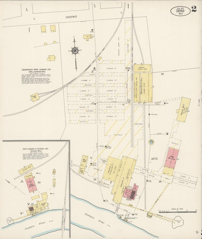 Sanborn Fire Insurance Map from Dryad, Lewis County, Washington (1914), Sheet #0002 - Complete Map Set gallery image, historic Sanborn map, vintage wall art, Washington Washington
