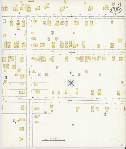 Sanborn Fire Insurance Map from Eldred, McKean County, Pennsylvania (1904), Sheet #0004 - Historic Sanborn Fire Insurance Map Print, vintage old map wall art, antique decor, genealogy gift, Pennsylvania Pennsylvania map