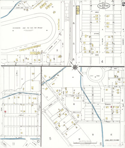 Sanborn Fire Insurance Map from Blackfoot, Bingham County, Idaho (1921), Sheet #0002 - Complete Map Set gallery image, historic Sanborn map, vintage wall art, Idaho Idaho
