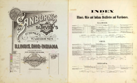 Sanborn Fire Insurance Map from Whiskey Warehouses, Multiple States - US (1894), Sheet #0001 - Historic Sanborn Fire Insurance Map Print, vintage old map wall art, antique decor, genealogy gift, Ohio Ohio map