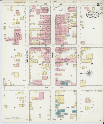 Sanborn Fire Insurance Map from Shelbyville, Shelby County, Kentucky (1892), Sheet #0002 - Complete Map Set gallery image, historic Sanborn map, vintage wall art, Kentucky Kentucky