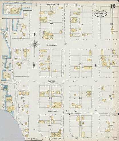 Sanborn Fire Insurance Map from Fairhaven [see also Bellingham and Sehome], Whatcom County, Washington (1897), Sheet #0012 - Complete Map Set gallery image, historic Sanborn map, vintage wall art, Washington Washington