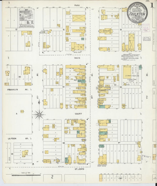 Sanborn Fire Insurance Map from Faulkton, Faulk County, South Dakota (1904), Sheet #0001 - Historic Sanborn Fire Insurance Map Print, vintage old map wall art, antique decor, genealogy gift, South Dakota South Dakota map
