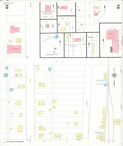 Sanborn Fire Insurance Map from Milford, Dickinson County, Iowa (1932), Sheet #0002 - Historic Sanborn Fire Insurance Map Print, vintage old map wall art