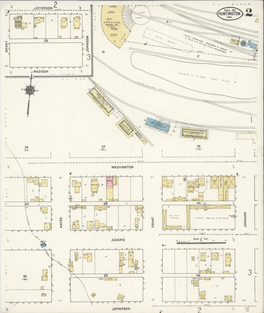 Sanborn Fire Insurance Map from Huntington, Baker County, Oregon (1911), Sheet #0002 - Historic Sanborn Fire Insurance Map Print, vintage old map wall art, antique decor, genealogy gift, Oregon Oregon map