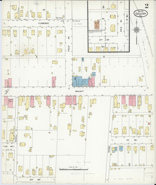 Sanborn Fire Insurance Map from Oglesby, La Salle County, Illinois (1911), Sheet #0002 - Historic Sanborn Fire Insurance Map Print, vintage old map wall art, antique decor, genealogy gift, Illinois Illinois map