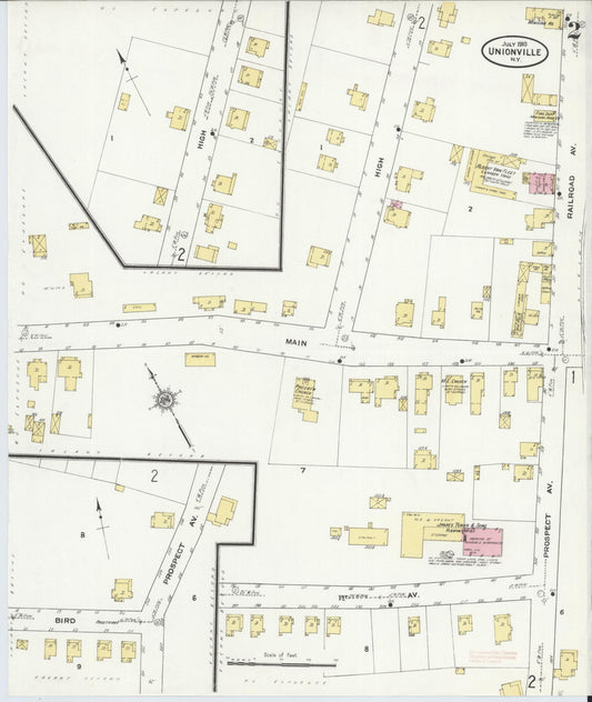 Sanborn Fire Insurance Map from Unionville, Orange County, New York (1910), Sheet #0002 - Historic Sanborn Fire Insurance Map Print, vintage old map wall art, antique decor, genealogy gift, New York New York map