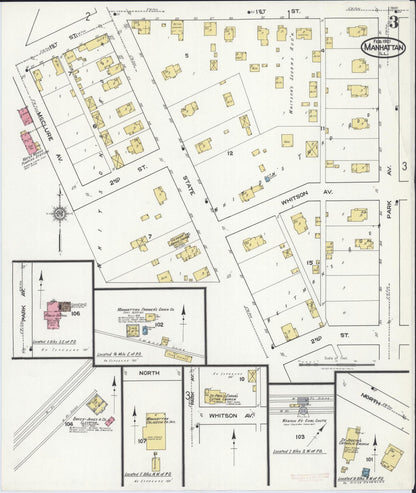 Sanborn Fire Insurance Map from Manhattan, Will County, Illinois (1921), Sheet #0003 - Historic Sanborn Fire Insurance Map Print, vintage old map wall art, antique decor, genealogy gift, Illinois Illinois map
