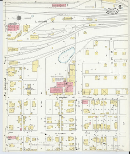 Sanborn Fire Insurance Map from Wellston, Jackson County, Ohio (1911), Sheet #0006 - Historic Sanborn Fire Insurance Map Print, vintage old map wall art, antique decor, genealogy gift, Ohio Ohio map