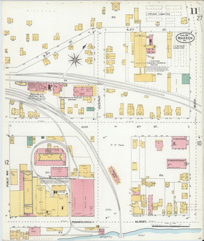 Sanborn Fire Insurance Map from Warren, Warren County, Pennsylvania (1904), Sheet #0011 - Complete Map Set gallery image, historic Sanborn map, vintage wall art, Pennsylvania Pennsylvania