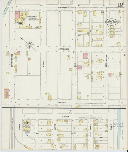 Sanborn Fire Insurance Map from Latrobe, Westmoreland County, Pennsylvania (1897), Sheet #0012 - Complete Map Set gallery image, historic Sanborn map, vintage wall art, Pennsylvania Pennsylvania