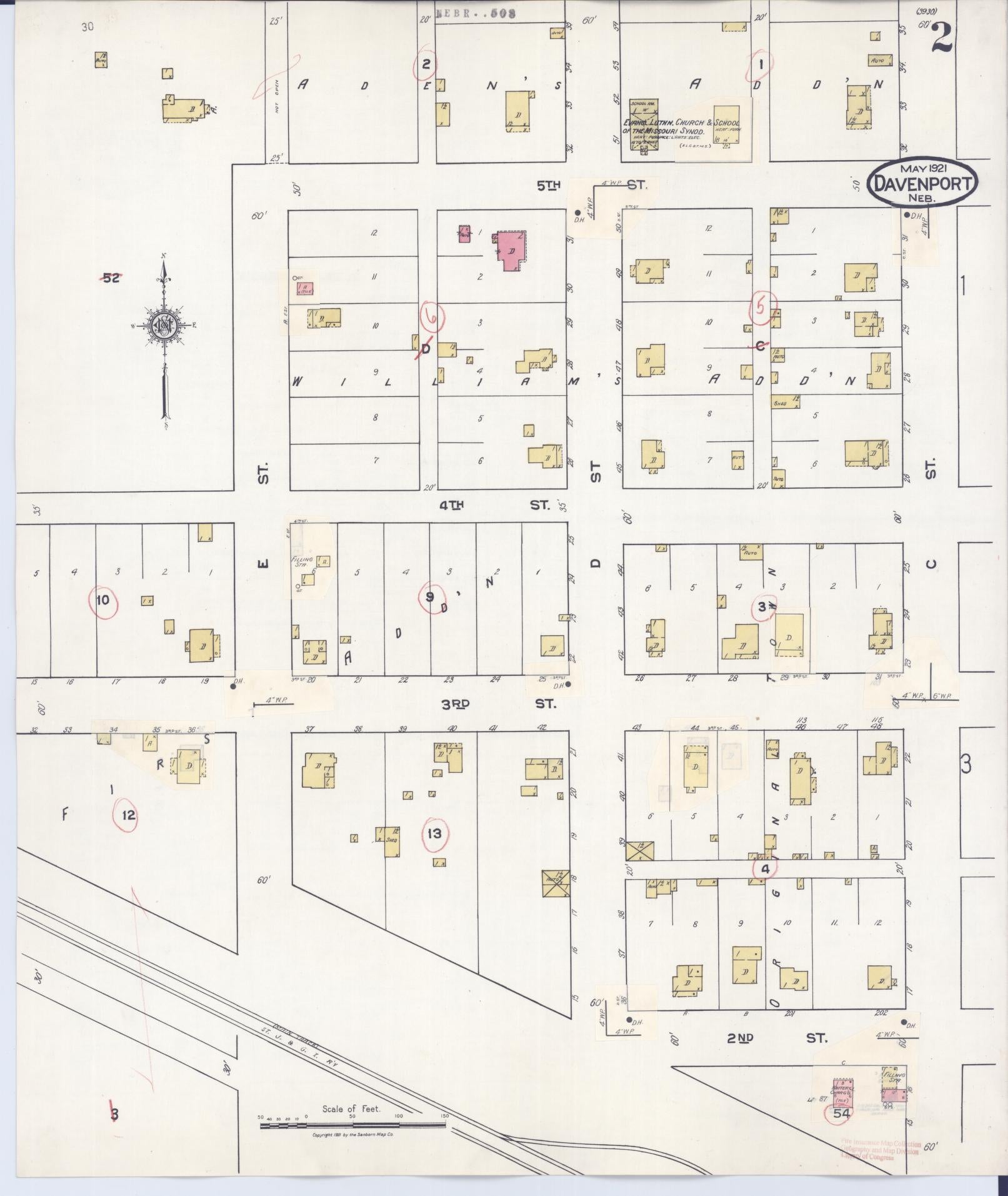 Sanborn Fire Insurance Map from Davenport, Thayer County, Nebraska (1935), Sheet #0002 - Complete Map Set gallery image, historic Sanborn map, vintage wall art, Nebraska Nebraska