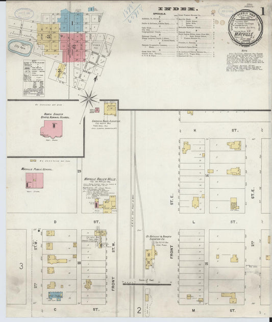 Sanborn Fire Insurance Map from Mayville, Traill County, North Dakota. (1898) – Historic Sanborn Fire Insurance Map Print