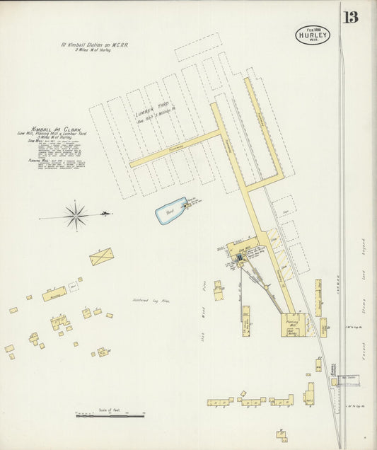 Sanborn Fire Insurance Map from Hurley, Iron County, Wisconsin (1898), Sheet #0013 - Historic Sanborn Fire Insurance Map Print, vintage old map wall art, antique decor, genealogy gift, Wisconsin Wisconsin map