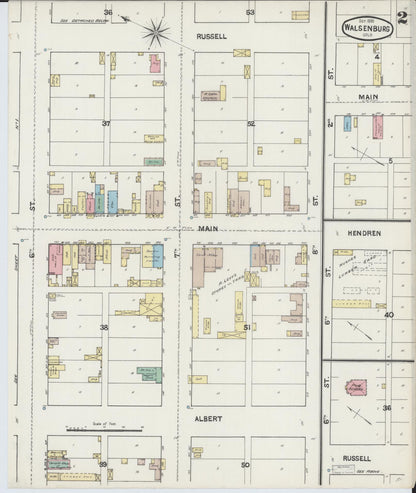 Sanborn Fire Insurance Map from Walsenburg, Huerfano County, Colorado (1890), Sheet #0002 - Complete Map Set gallery image, historic Sanborn map, vintage wall art, Colorado Colorado