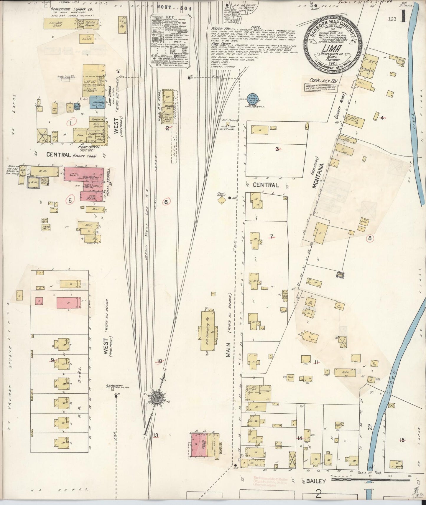 Sanborn Fire Insurance Map from Lima, Beaverhead County, Montana (1931), Sheet #0001 - Complete Map Set gallery image, historic Sanborn map, vintage wall art, Montana Montana