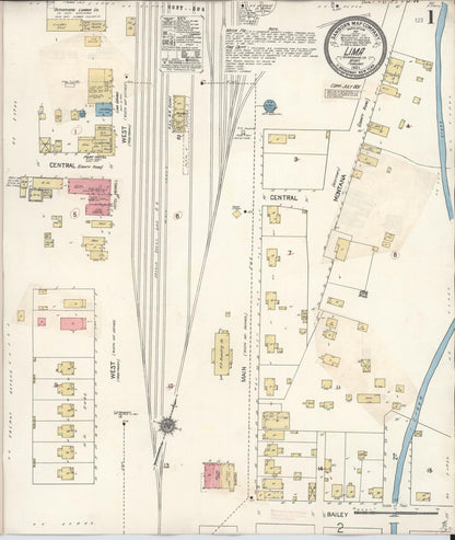 Sanborn Fire Insurance Map from Lima, Beaverhead County, Montana (1931), Sheet #0001 - Complete Map Set gallery image, historic Sanborn map, vintage wall art, Montana Montana