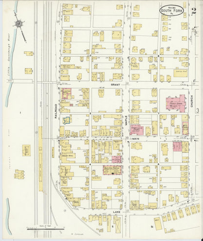 Sanborn Fire Insurance Map from South Fork, Cambria County, Pennsylvania (1910), Sheet #0002 - Complete Map Set gallery image, historic Sanborn map, vintage wall art, Pennsylvania Pennsylvania