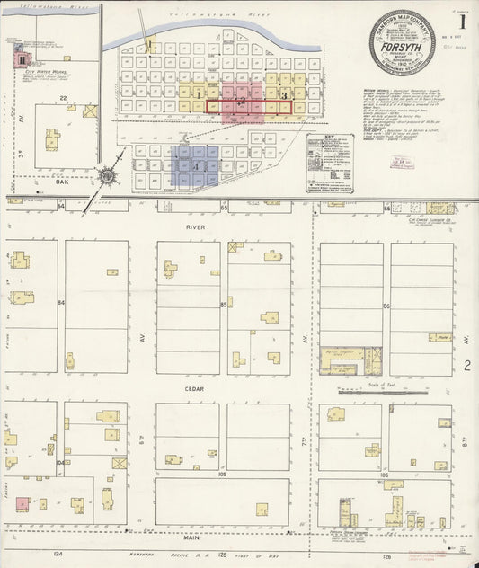 Sanborn Fire Insurance Map from Forsyth, Rosebud County, Montana. (1910) – Historic Sanborn Fire Insurance Map Print