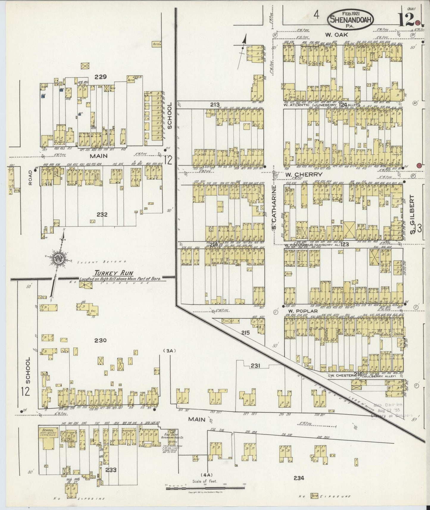 Sanborn Fire Insurance Map from Shenandoah, Schuylkill County, Pennsylvania (1921), Sheet #0012 - Complete Map Set gallery image, historic Sanborn map, vintage wall art, Pennsylvania Pennsylvania