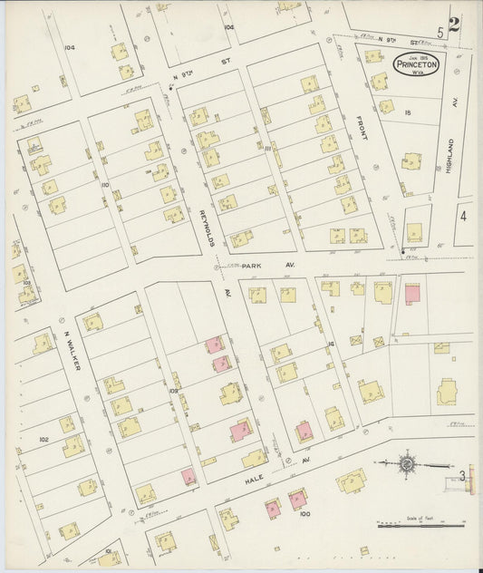 Sanborn Fire Insurance Map from Princeton, Mercer County, West Virginia (1915), Sheet #0002 - Historic Sanborn Fire Insurance Map Print, vintage old map wall art, antique decor, genealogy gift, West Virginia West Virginia map