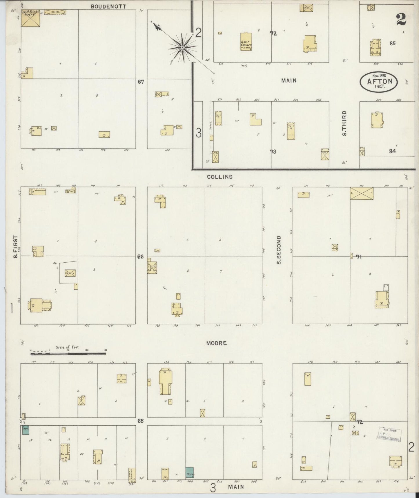 Sanborn Fire Insurance Map from Afton, Ottawa County, Oklahoma (1898), Sheet #0002 - Complete Map Set gallery image, historic Sanborn map, vintage wall art, Oklahoma Oklahoma