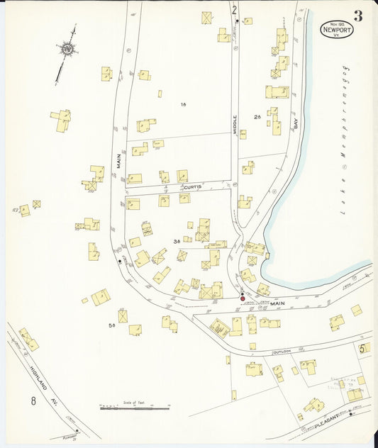 Sanborn Fire Insurance Map from Newport, Orleans County, Vermont (1913), Sheet #0003 - Historic Sanborn Fire Insurance Map Print, vintage old map wall art, antique decor, genealogy gift, Vermont Vermont map
