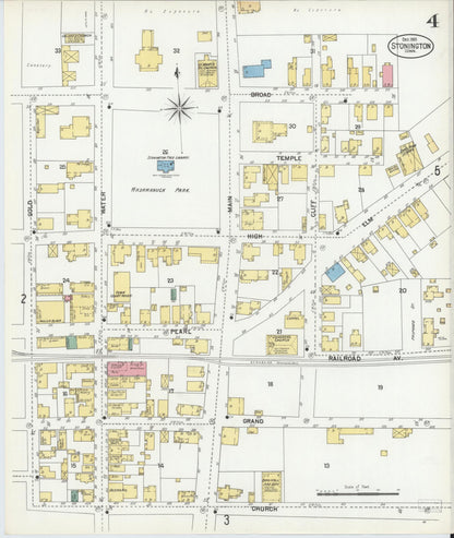Sanborn Fire Insurance Map from Stonington, New London County, Connecticut (1901), Sheet #0004 - Complete Map Set gallery image, historic Sanborn map, vintage wall art, Connecticut Connecticut