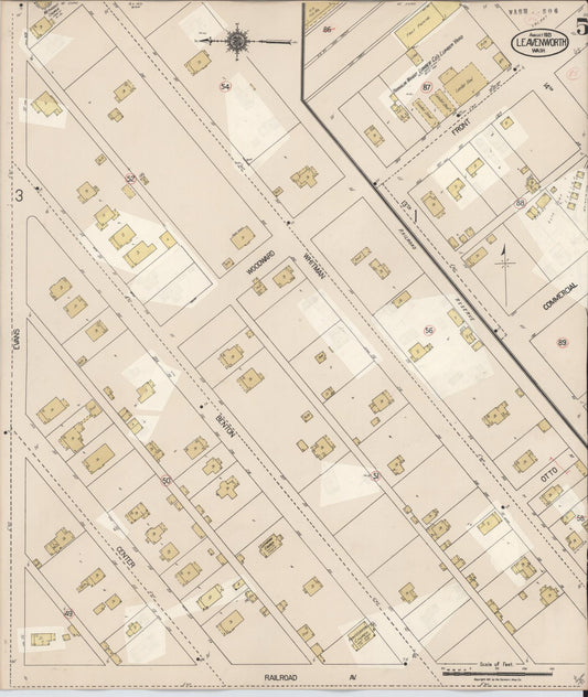 Sanborn Fire Insurance Map from Leavenworth, Chelan County, Washington (1931), Sheet #0005 - Historic Sanborn Fire Insurance Map Print, vintage old map wall art, antique decor, genealogy gift, Washington Washington map