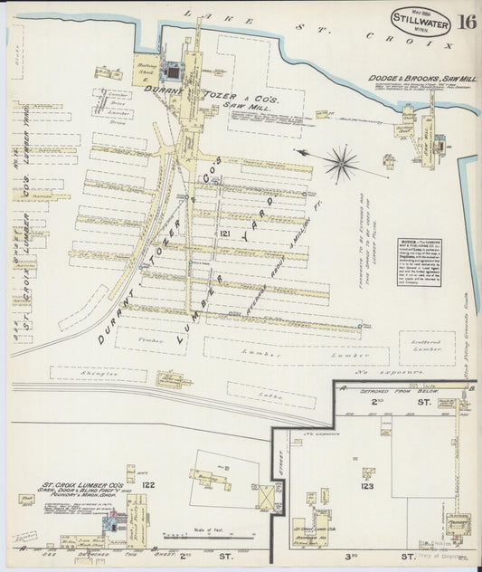 Sanborn Fire Insurance Map from Stillwater, Washington County, Minnesota (1884), Sheet #0016 - Historic Sanborn Fire Insurance Map Print, vintage old map wall art, antique decor, genealogy gift, Minnesota Minnesota map