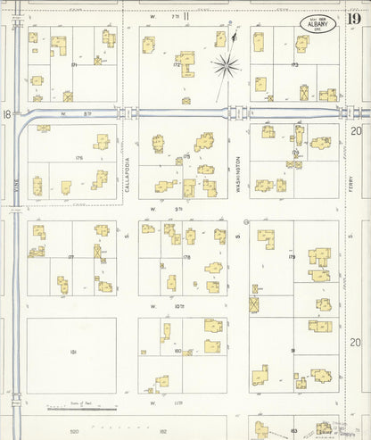 Sanborn Fire Insurance Map from Albany, Linn County, Oregon (1908), Sheet #0019 - Complete Map Set gallery image, historic Sanborn map, vintage wall art, Oregon Oregon