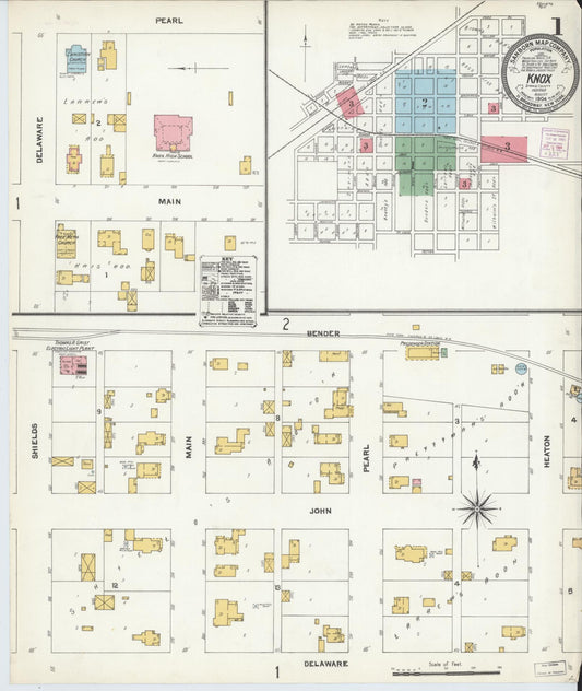 Sanborn Fire Insurance Map from Knox, Starke County, Indiana. (1904) – Historic Sanborn Fire Insurance Map Print