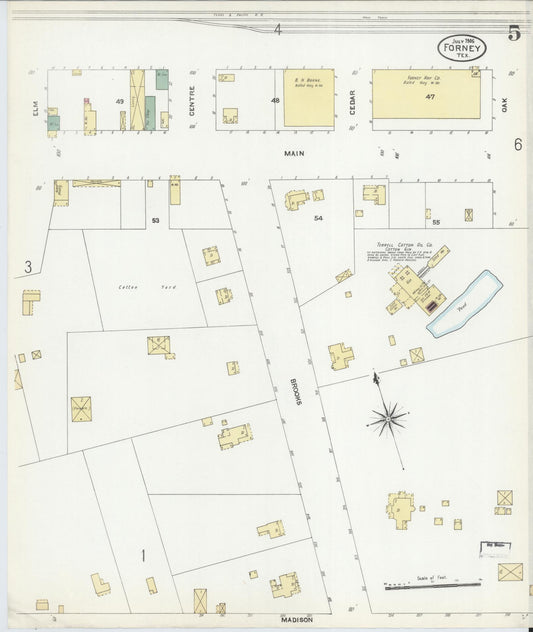 Sanborn Fire Insurance Map from Forney, Kaufman County, Texas (1906), Sheet #0005 - Historic Sanborn Fire Insurance Map Print, vintage old map wall art, antique decor, genealogy gift, Texas Texas map